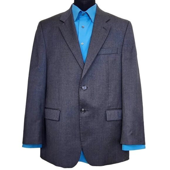 Vintage 1998 Lauren Ralph Lauren Wool Blazer Suit Coat Jacket Dark Gray Size 40R - Picture 1 of 13